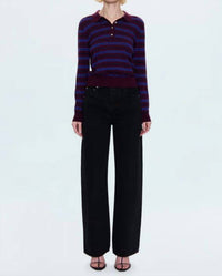 PISTOLA Tate High Rise Bowed Wide Leg Jeans in midnight hr - women's pants