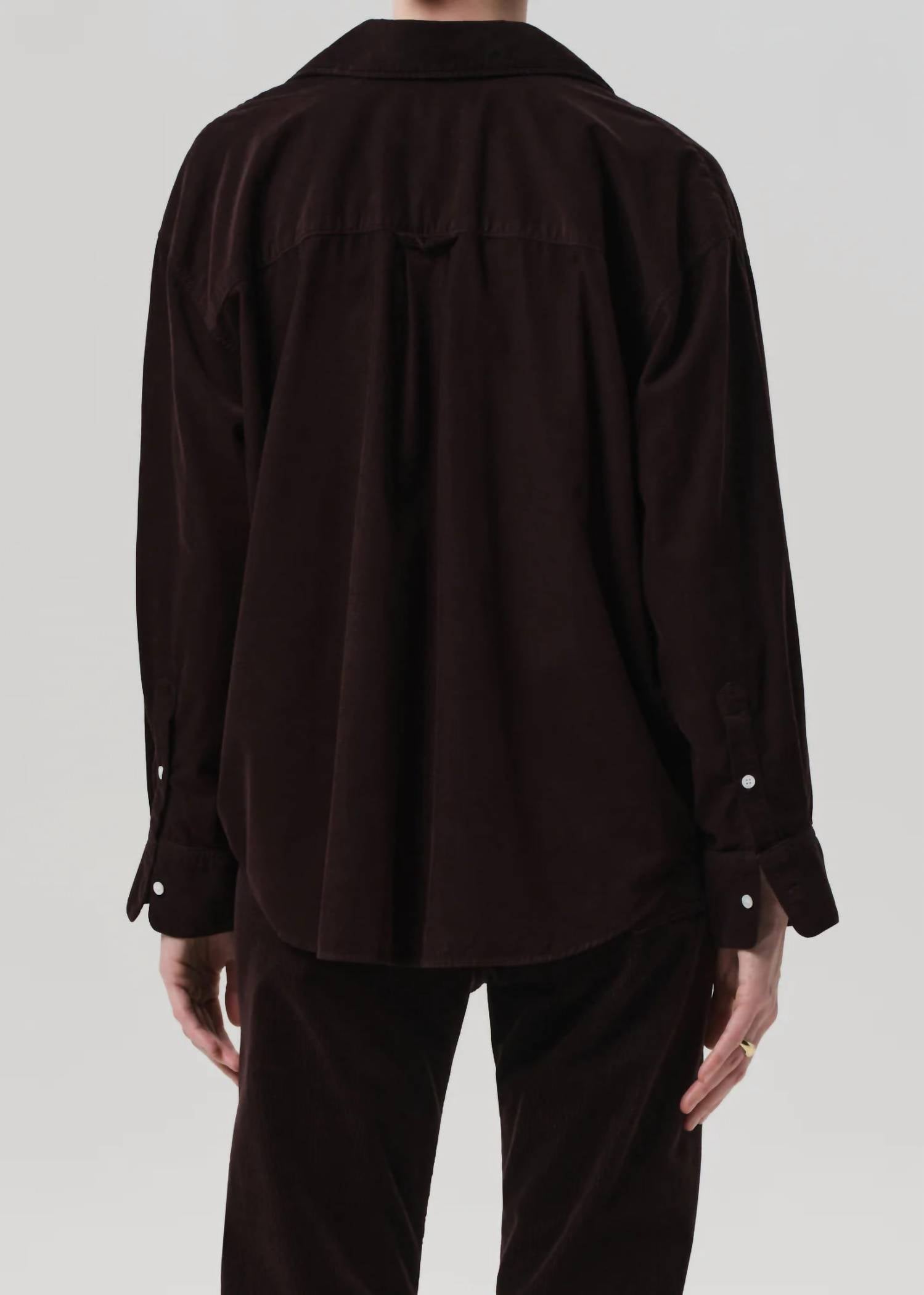 Citizens of Humanity Kayla Corduroy Shirt in barrister - women's shirt - alternate view