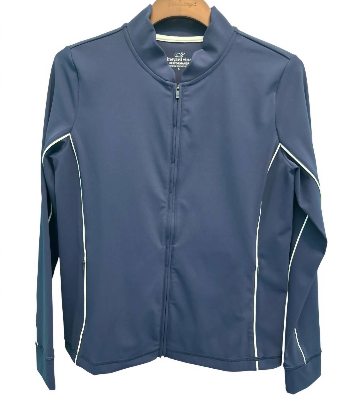vineyard vines Women's Interlock Scallop Trim Jacket in nautical navy - women's jacket