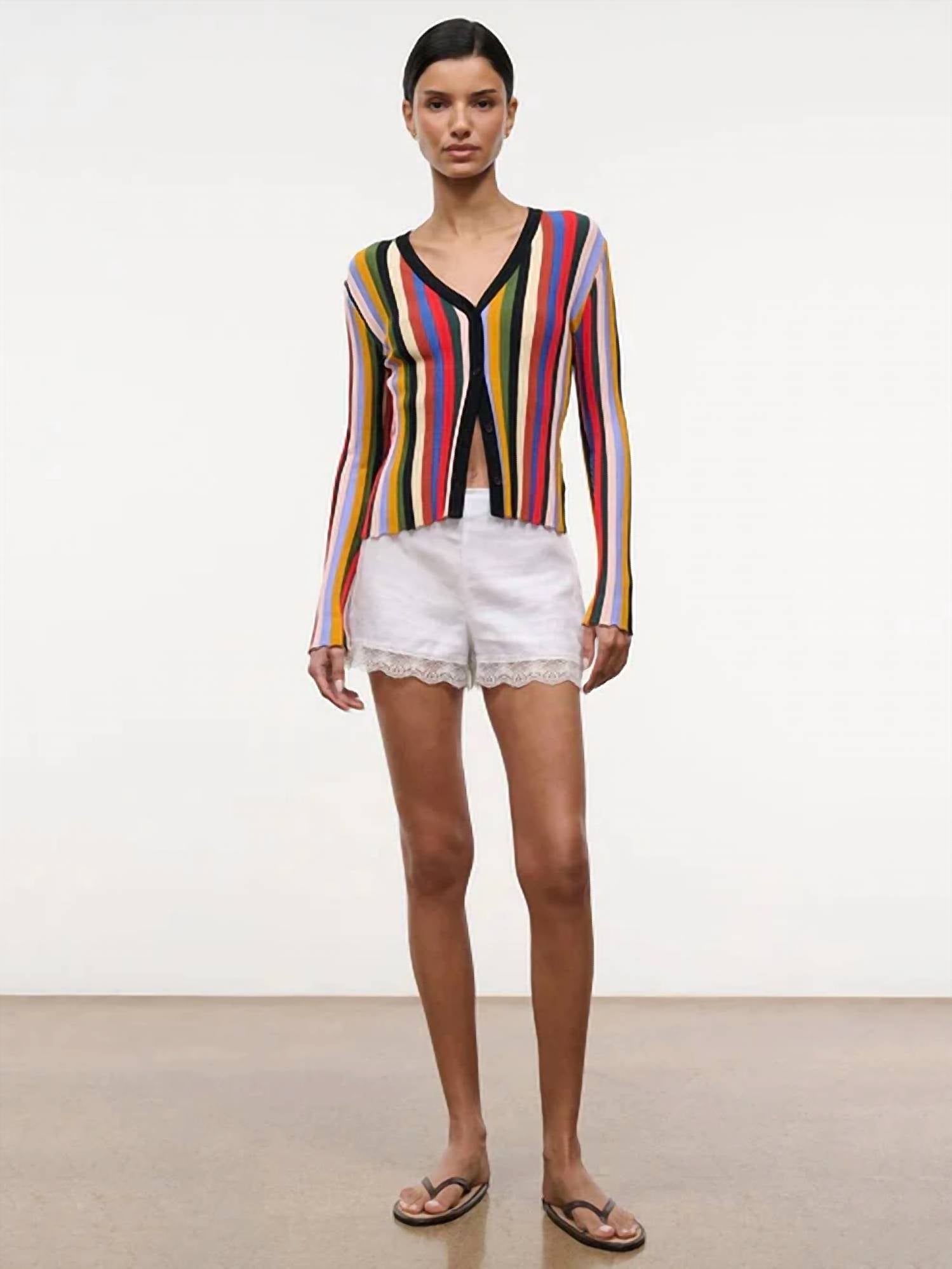 Staud - Ezra V Neck Knit Cardigan