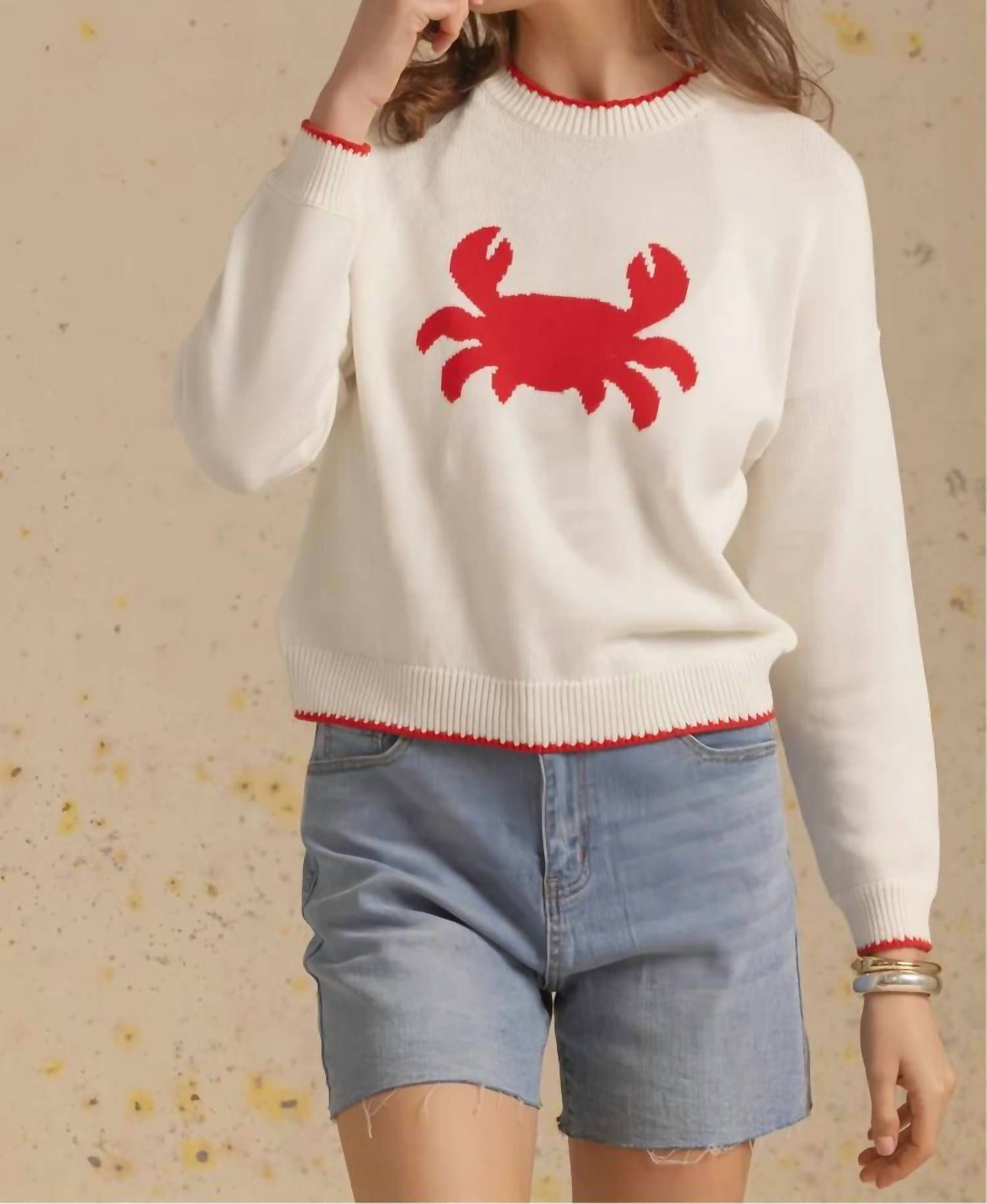 27 Miles Malibu - James Cotton Crab Intarsia Crew Sweater