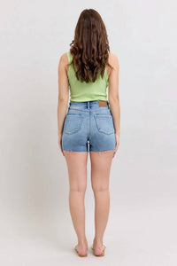 Judy Blue - High Waist Shorts With Stitch Over Destroy