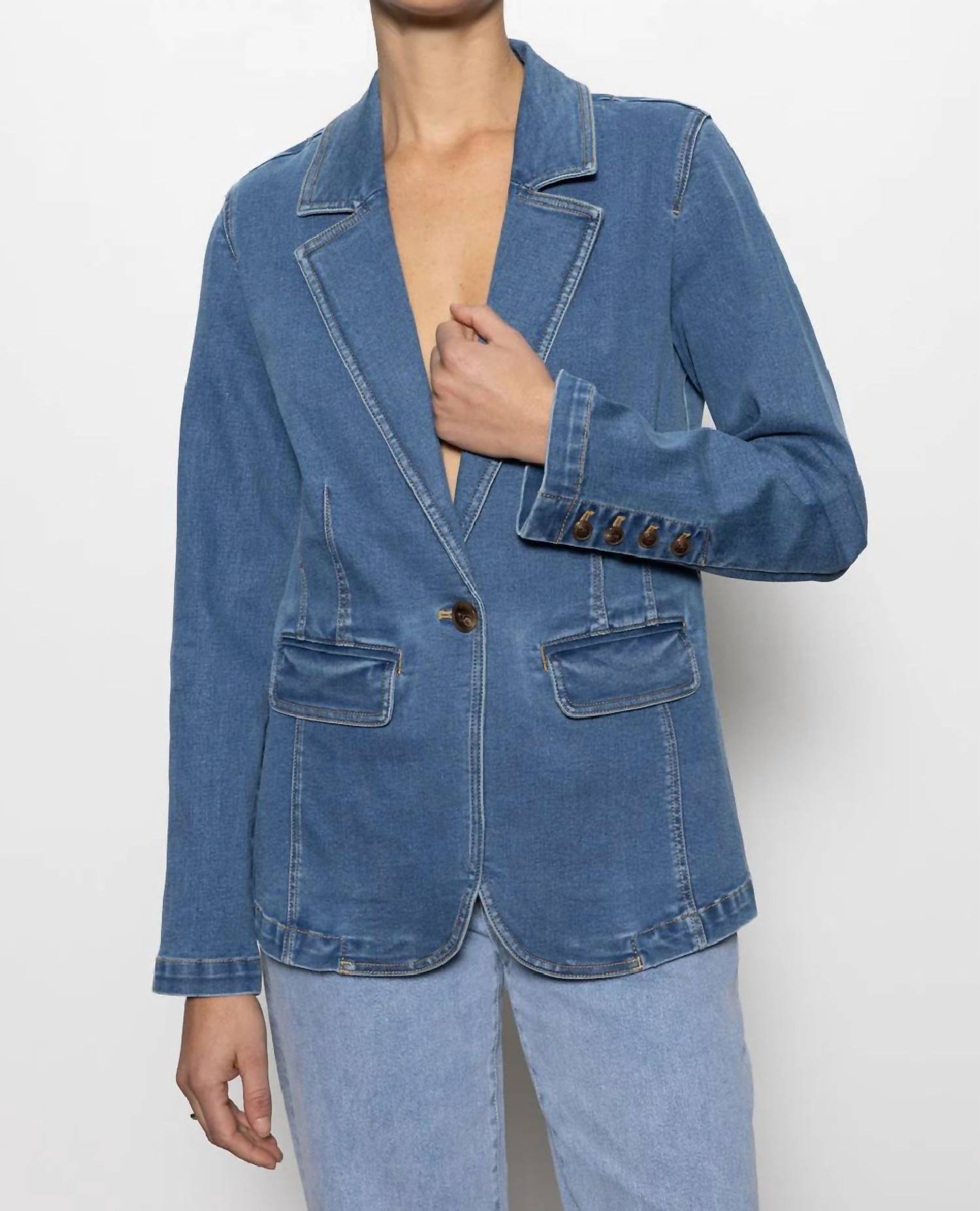 Sanctuary - Denim Sculpted Blazer