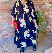 Umgee - Cheetah Print Half Button Down Dress