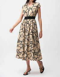 Joseph Ribkoff - Abstract Zip Front Flared Dress