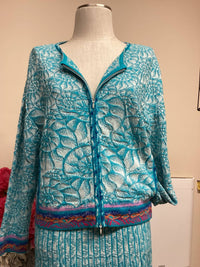 IVKO Women's Zip Cardigan in seashell - women's cardigan - detail view