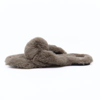 solei sea Women's Izzie Faux Fur Slip-ons in grey - women's shoe - alternate view