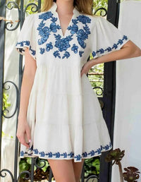 Mint Exclusives - Jackie Flutter Sleeve Embroidered Dress
