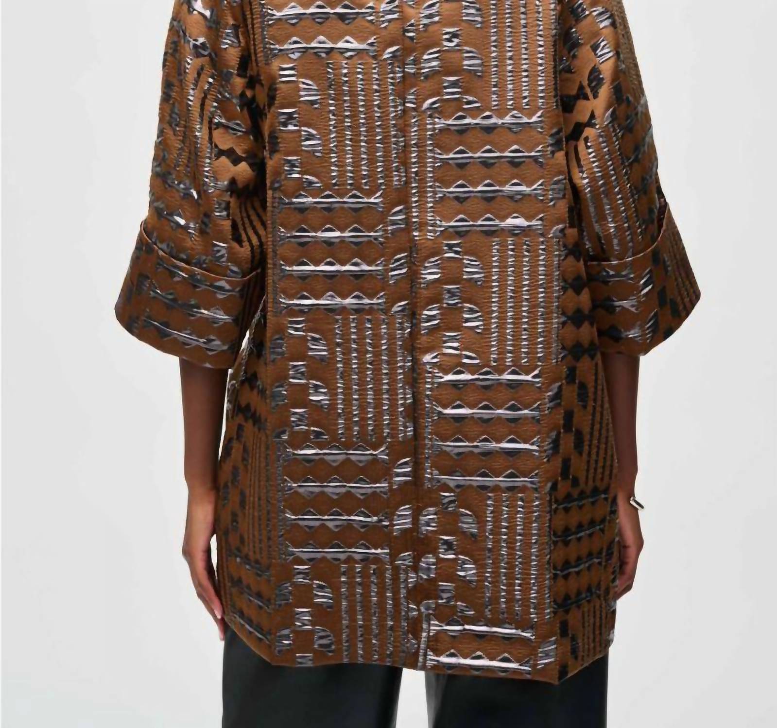 Joseph Ribkoff - Geometric Jacquard Cocoon Coat Jacket