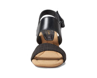 Clarks Women's Kyarra Faye Wedge Sandal in black leather - women's sandal - alternate view