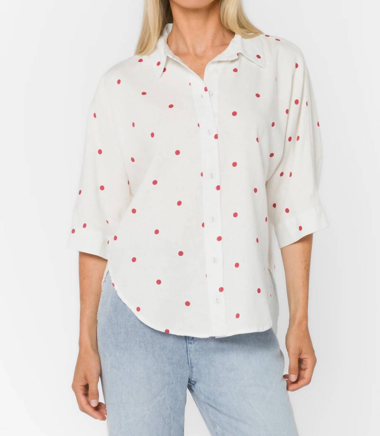 Velvet Heart - Merle Cardinal Polka Dot Shirt
