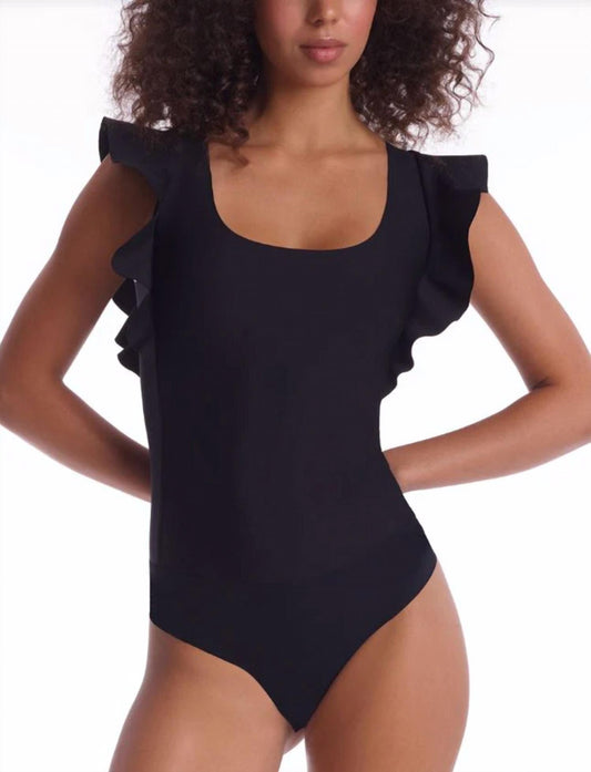 Commando - Neoprene Square Neck Ruffle Bodysuit