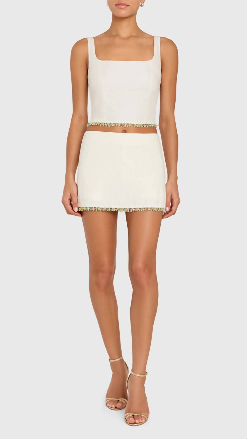Amanda Uprichard - Jace Fringe Beaded Top