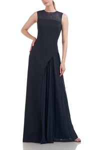 Kay Unger - Women's Illusion Chiffon Underlay Dress