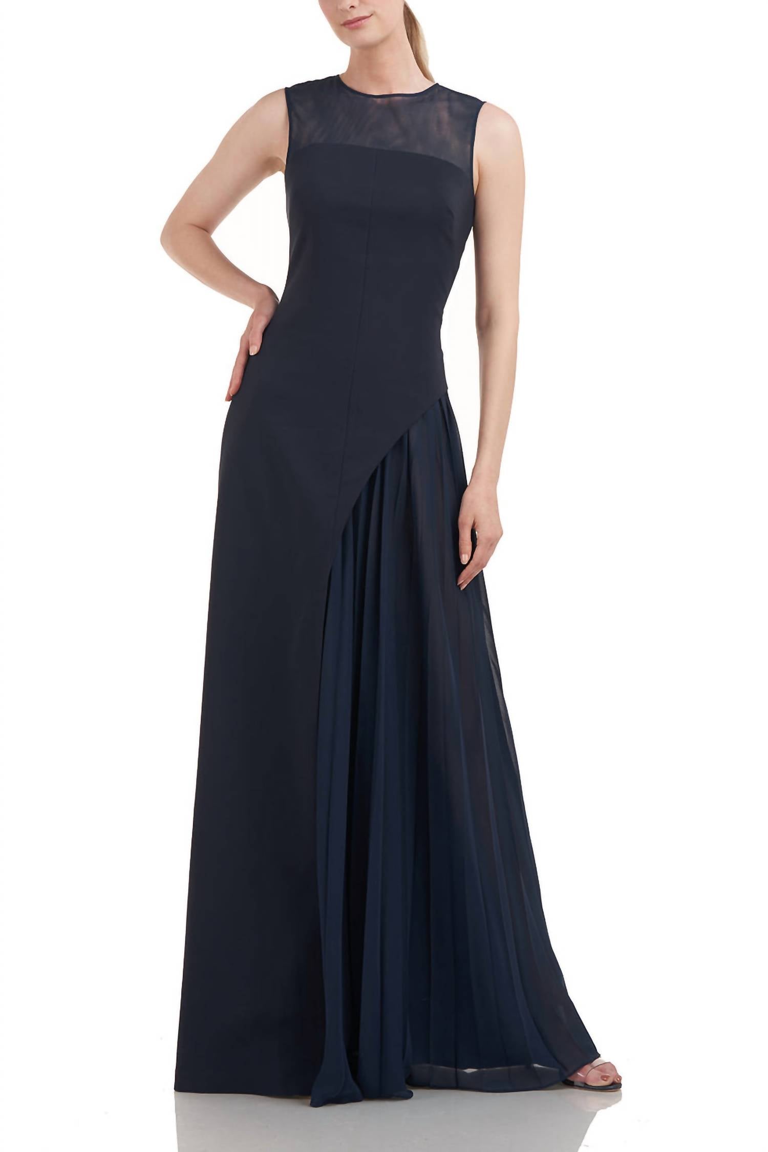Kay Unger - Women's Illusion Chiffon Underlay Dress