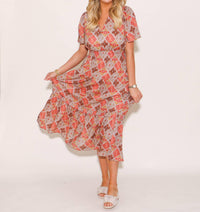 Thml - Smocked Waist Tiered Print Maxi Dress