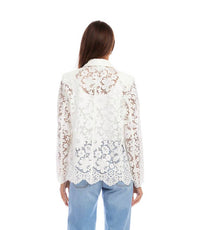 Karen Kane - Floral Lace Scallop Edge Blazer
