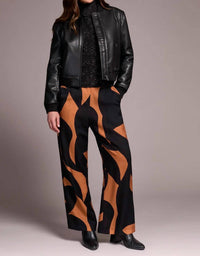TRIBAL Soft Faux Leather Bomber Jacket in black - women's jacket