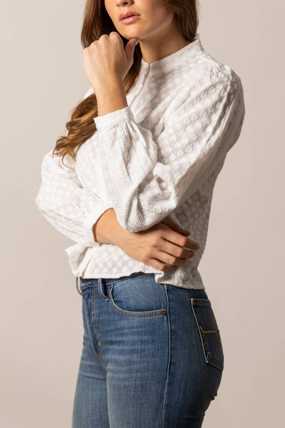 Kimes Ranch Daisychain Long Sleeve Blouse in pristine - women's long sleeve top - alternate view