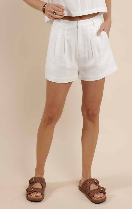 Sage The Label - Coastal Calm Linen Pleated Shorts