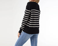 Coco + Carmen - Striped Button Down Cardigan