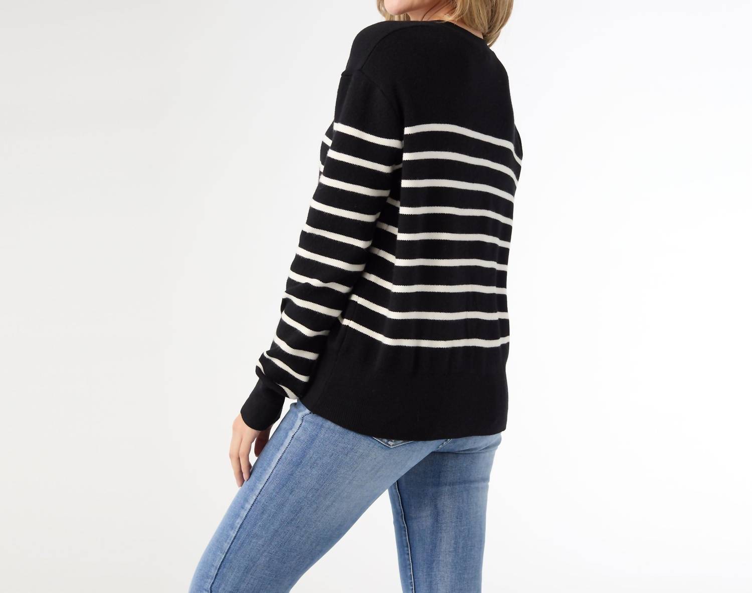 Coco + Carmen - Striped Button Down Cardigan