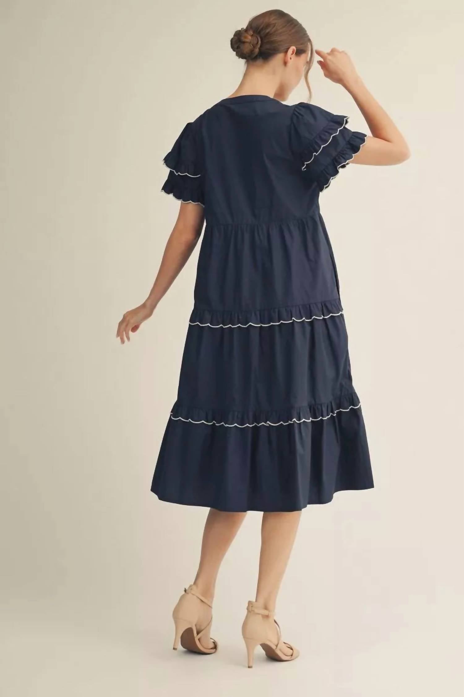 Jodifl I've Got It Midi Dress in blue - women's dress - detail view