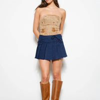 Pretty Garbage - Pleated Denim Mini Skirt