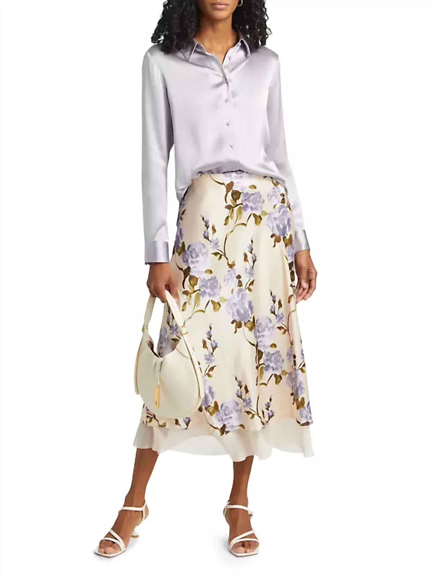 Cami Nyc - Genoa Silk Chiffon-trimmed Midi-skirt