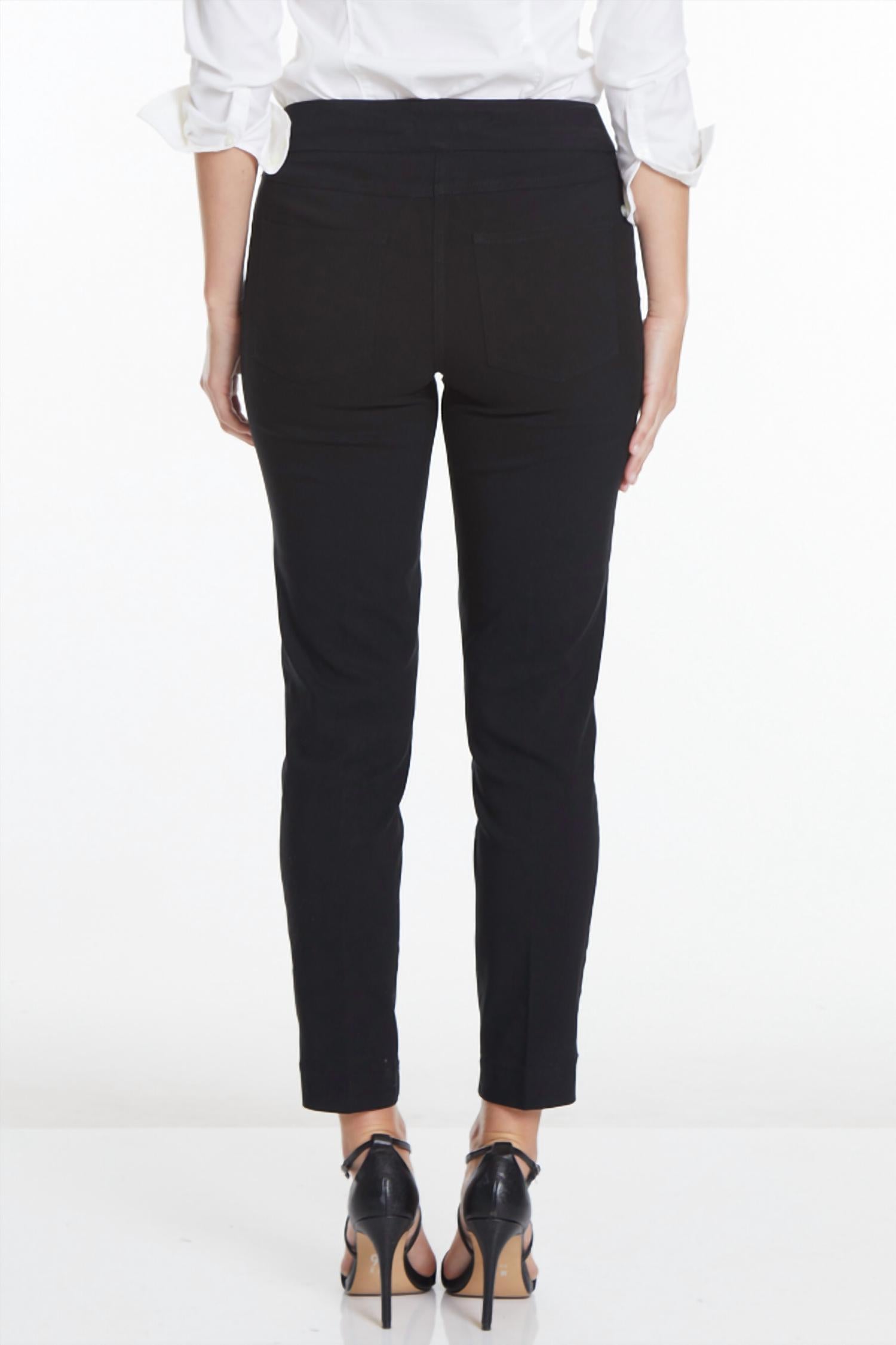 Slimsation By Multiples Clean Slate Crop Ankle Pull-on Pants in black - women's pants - alternate view