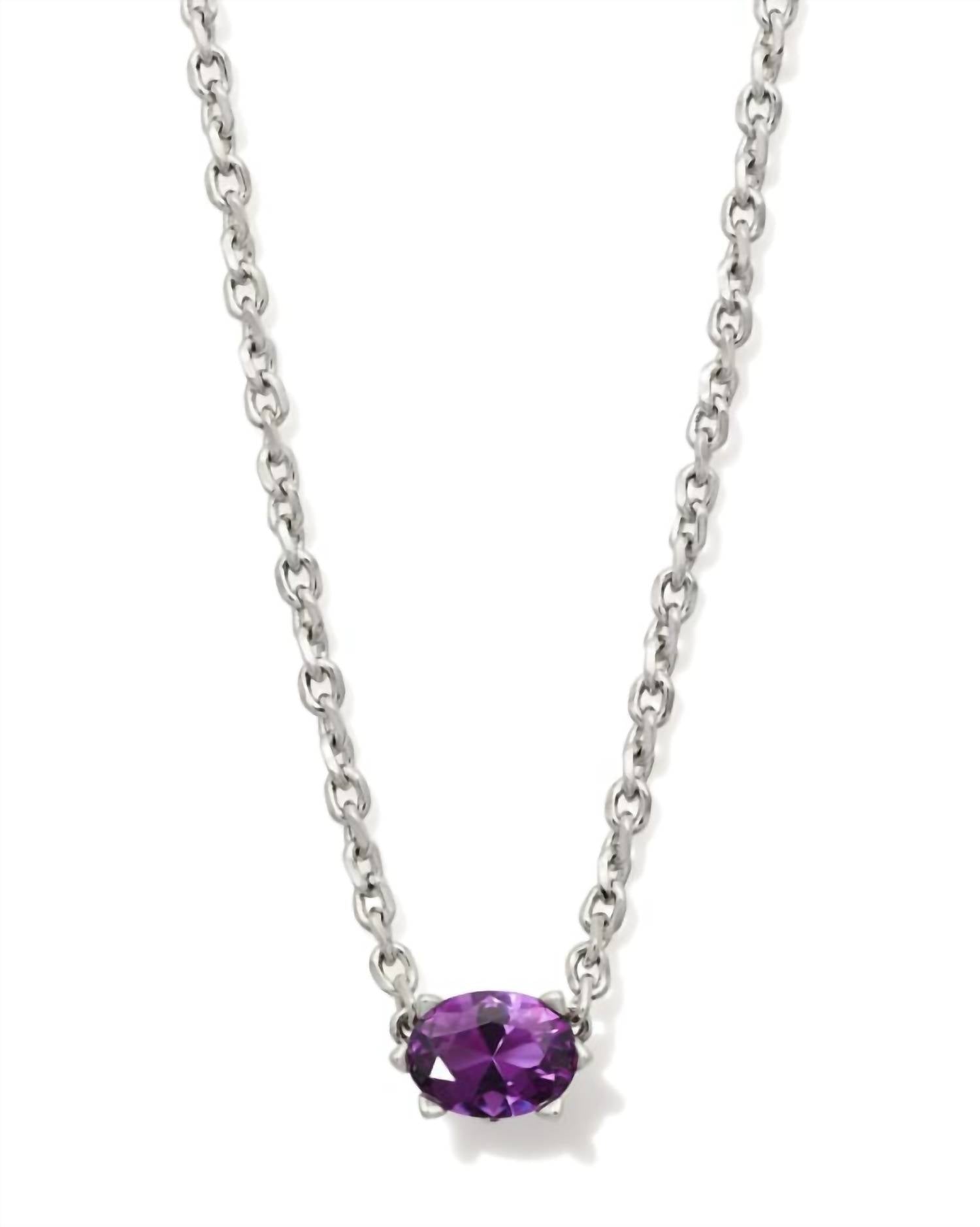 Kendra Scott Women's Cailin Rhodium Necklace in purple crystal - women's jewelry