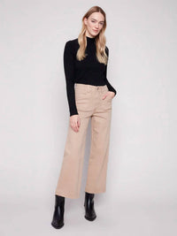Charlie B - Ribbed Knit Mock Turtle Long Sleeve Top