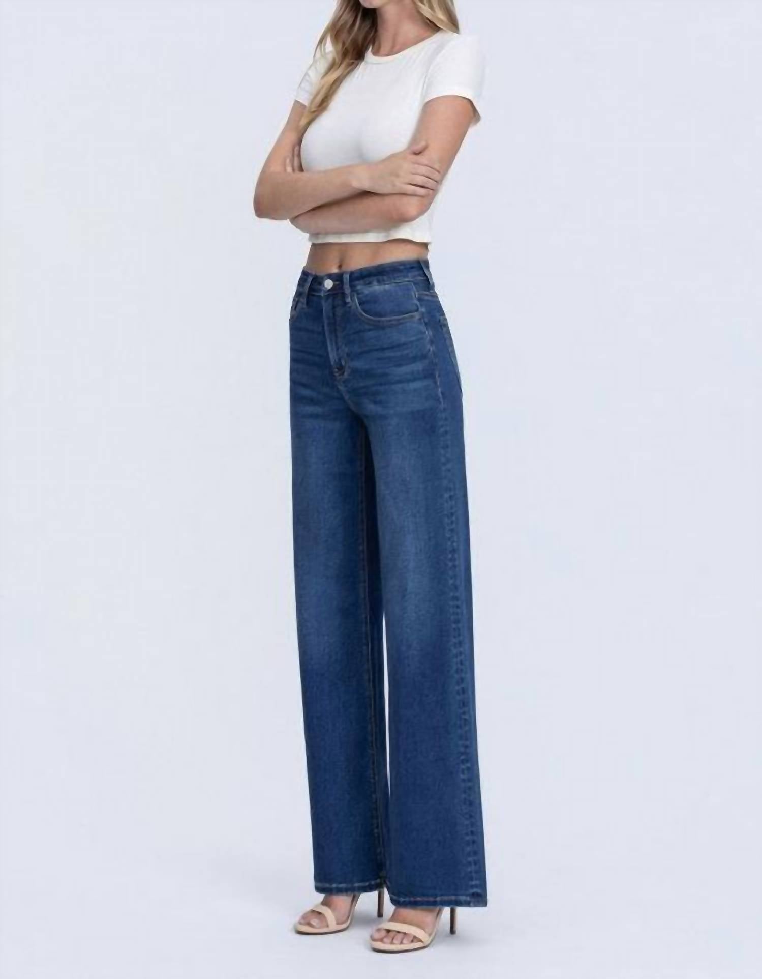 Vervet By Flying Monkey - Lila High Rise Soft Wide Leg Jean