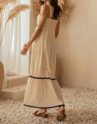 Skies Are Blue - Sleeveless Square Neck Midi Dress