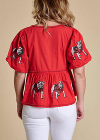 Stewart Simmons - The Puff Sleeve Peplum Top Georgia