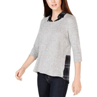 Bcx - Juniors Layered Look Plaid Sweater Top