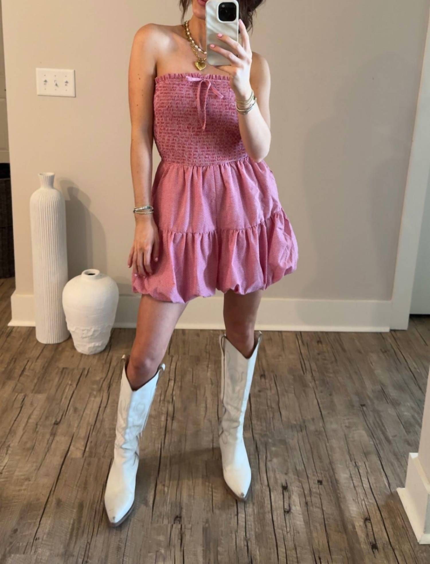Gilli - Cherry On Top Bubble Hem Romper