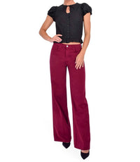 L'Agence Alicent Wide Leg Jeans in dark port - women's jeans