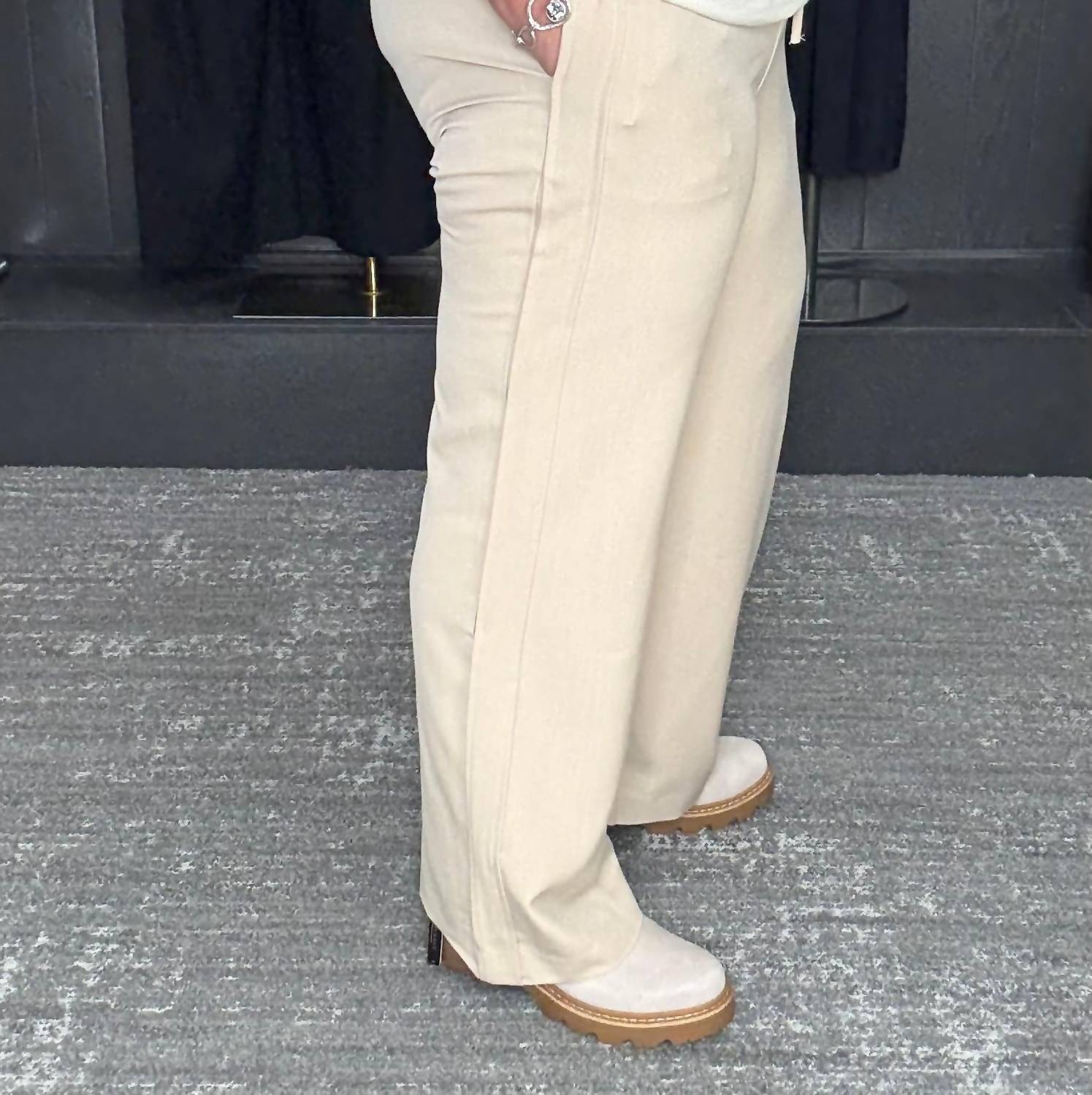 Before You Collection - Wide Leg Side Detail Pants