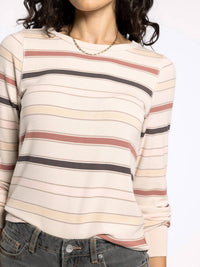 Thread & Supply Stacy Solid Everyday Top in autumn stripe - women's long sleeve top - view 4