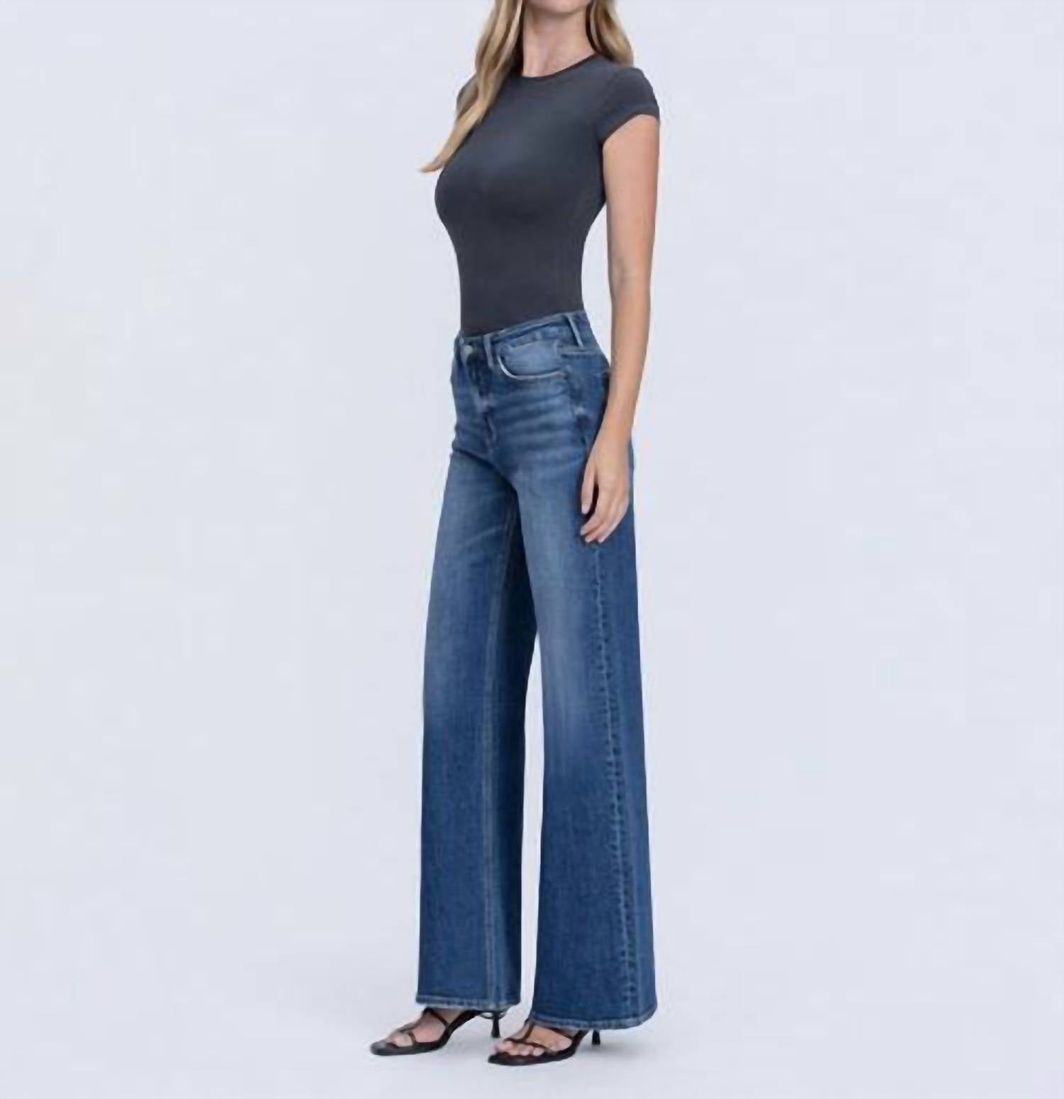 Vervet By Flying Monkey - Nicest High Rise Seamless Waistband Wide Leg Jeans