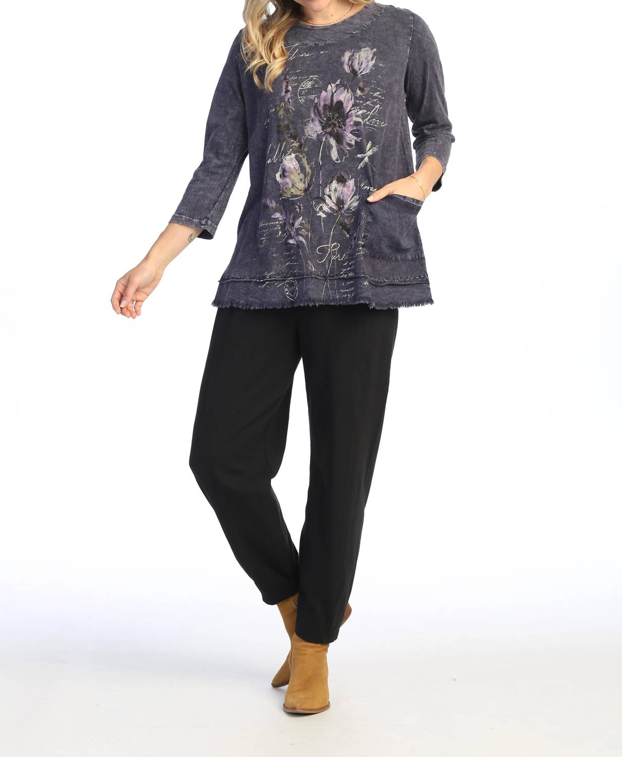 Jess & Jane - Ballet Mineral Washed Cotton Pocket Top