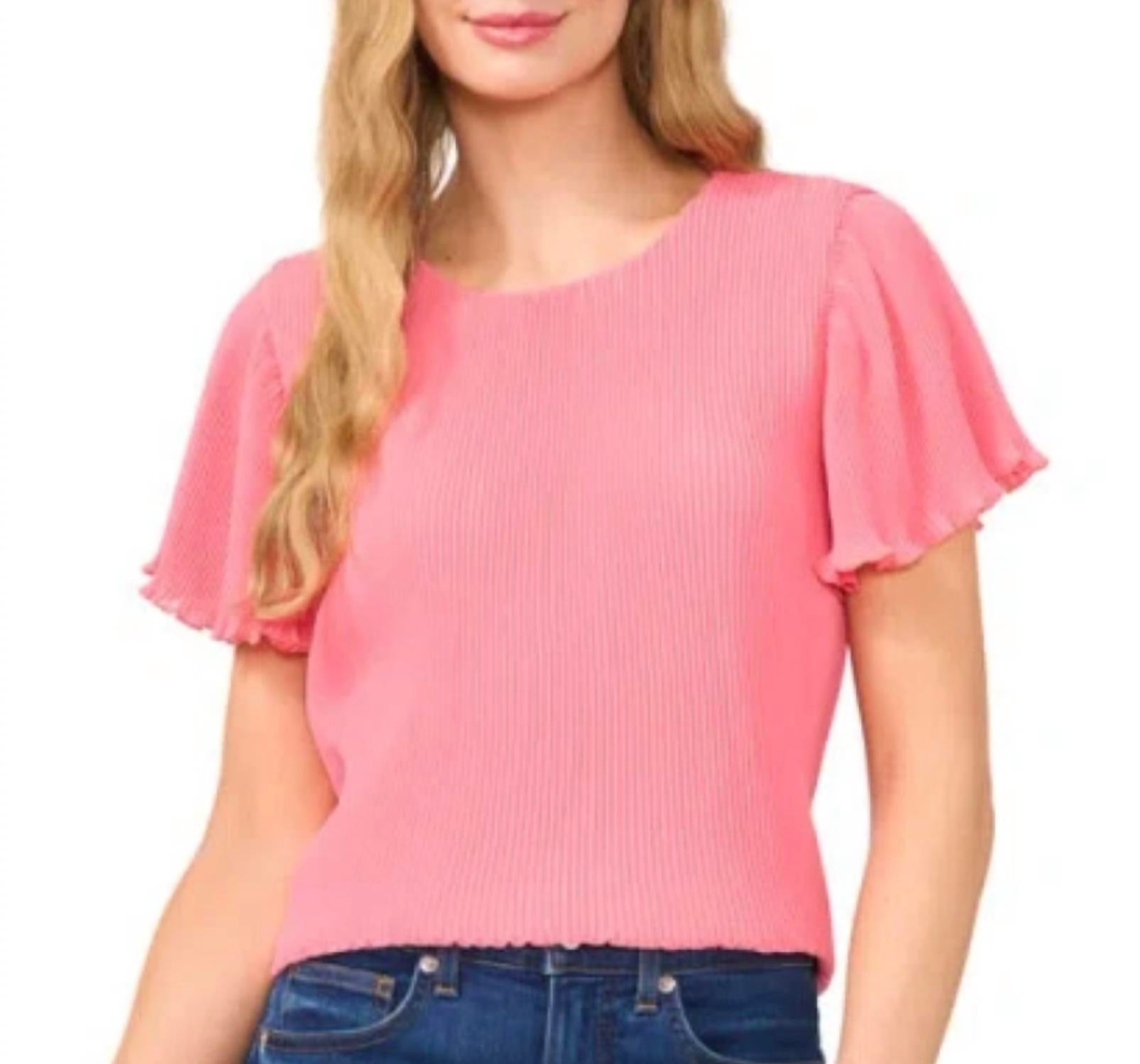 Cece - Pleated Short Sleeve Top