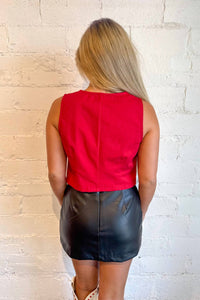 day + moon Tied & True Top in crimson - women's shirt - detail view