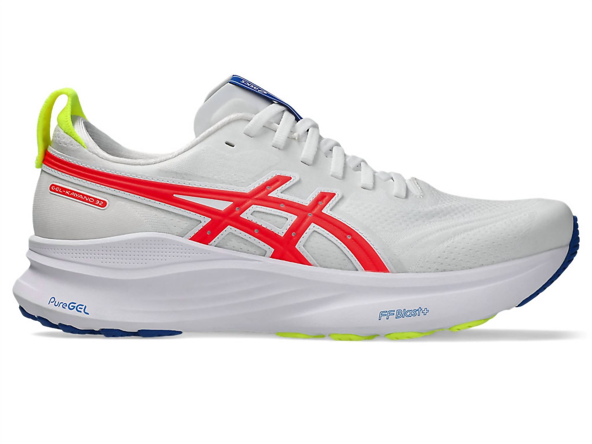 ASICS Women's Gel-kayano 32 Shoe in white flash coral - women's shoe - detail view