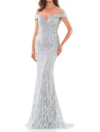 Colors Dress - Off The Shoulder Embroidered Gown