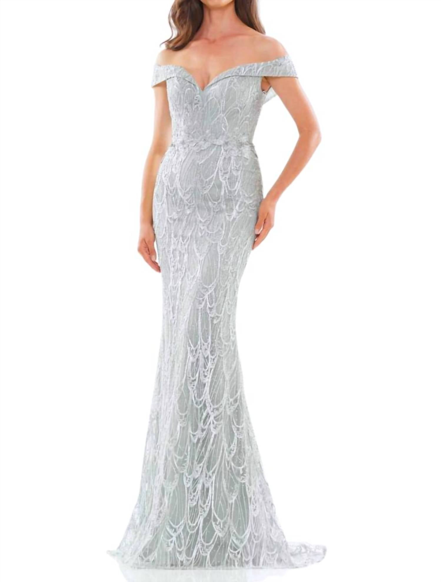 Colors Dress - Off The Shoulder Embroidered Gown