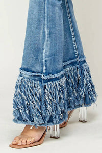 I&M Jeans - High Rise Frayed Flare Jeans