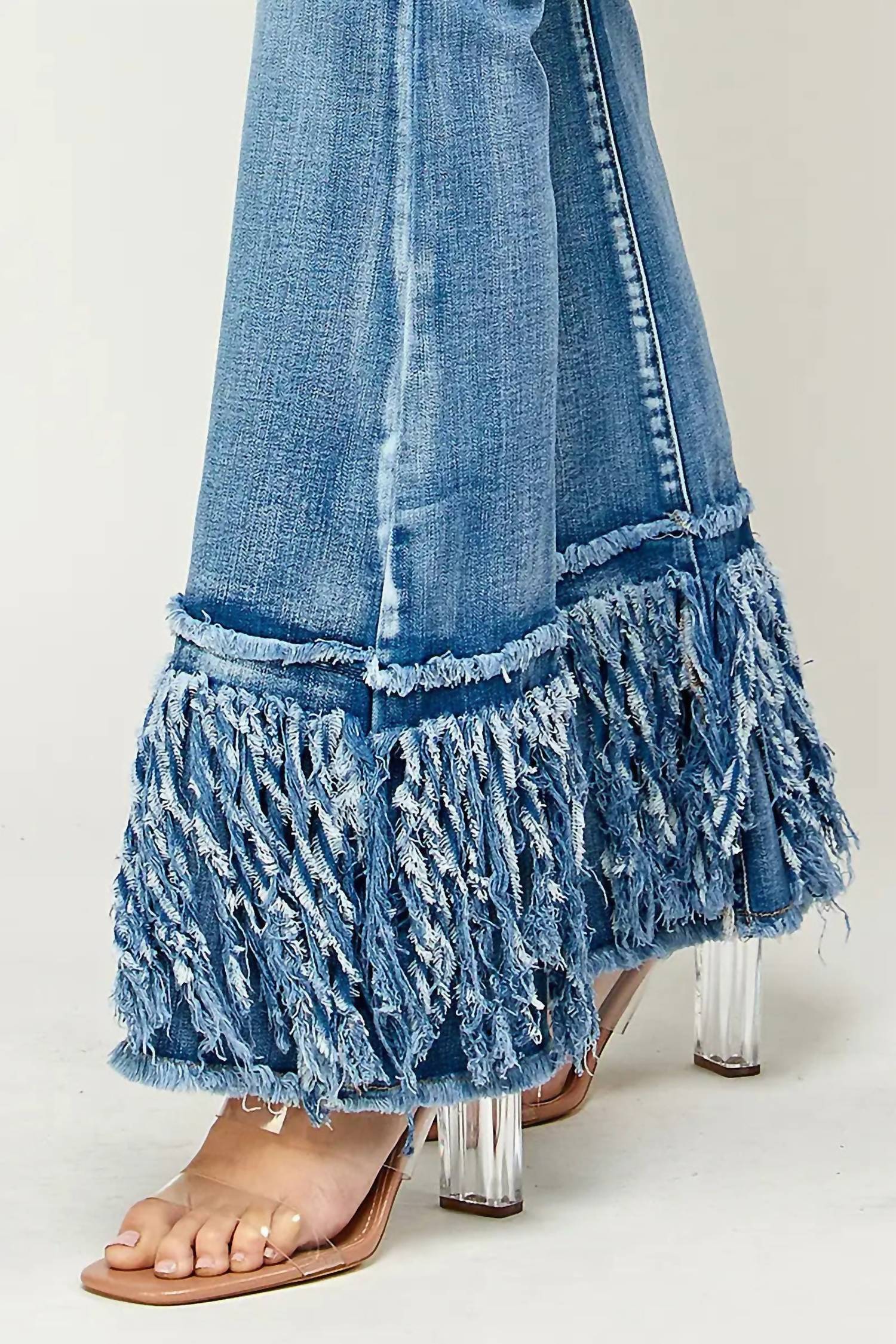 I&M Jeans - High Rise Frayed Flare Jeans