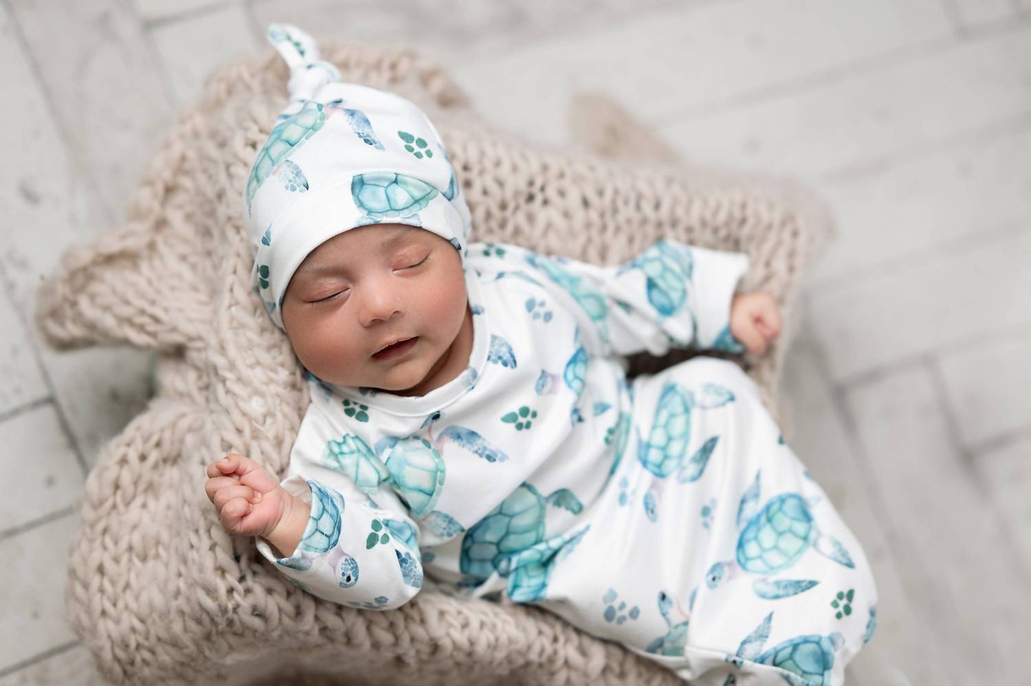 Adorable Sweetness - Infant Baby Gown And Hat Set